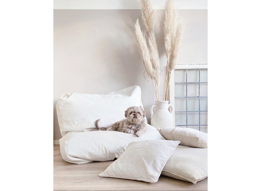 Lit pour chien ivory leather look superlarge