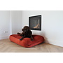 Lit pour chien brique double velours côtelé