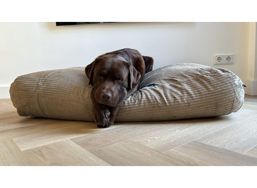 Lit pour chien foie double velours côtelé medium