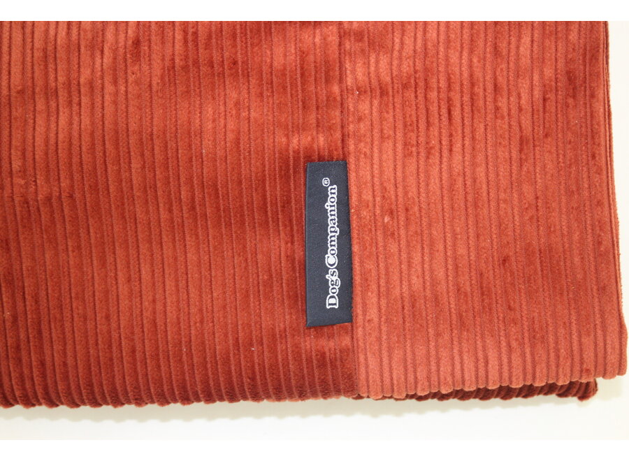 Lit pour chien brique double velours côtelé