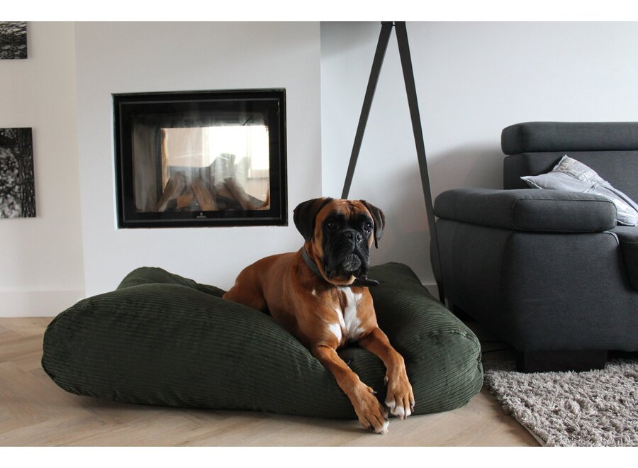 Lit pour chien hunting double velours côtelé superlarge