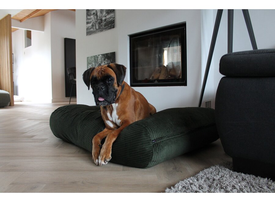 Lit pour chien hunting double velours côtelé superlarge