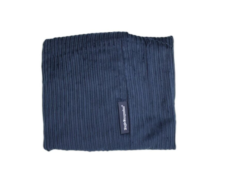 Lit pour chien bleu foncé double velours côtelé medium