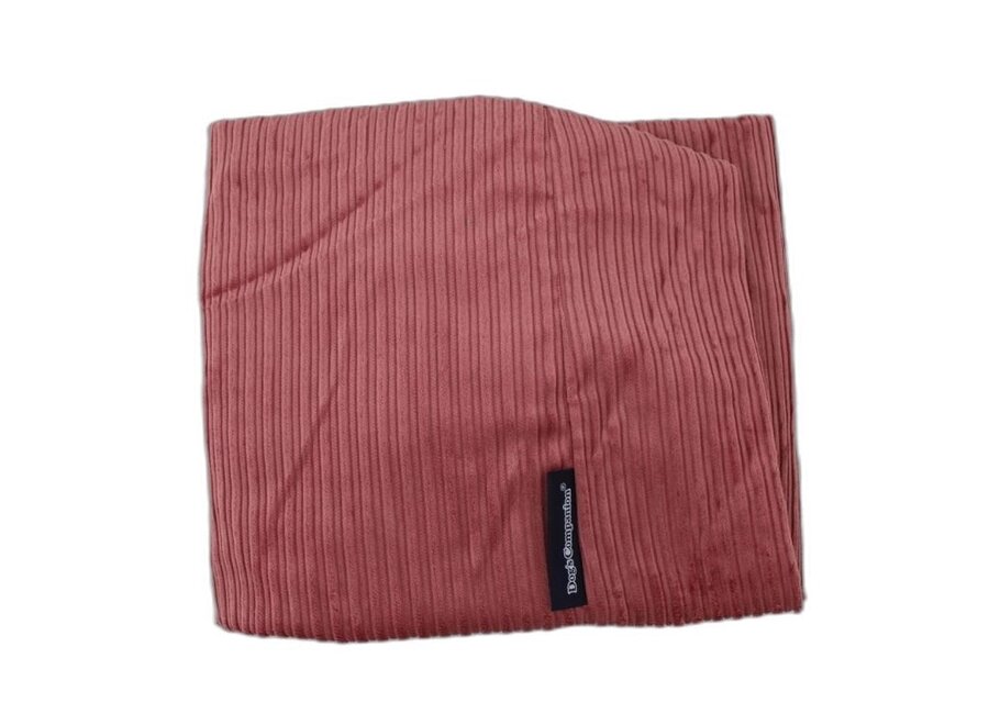 Lit pour chien vieux rose double velours côtelé medium