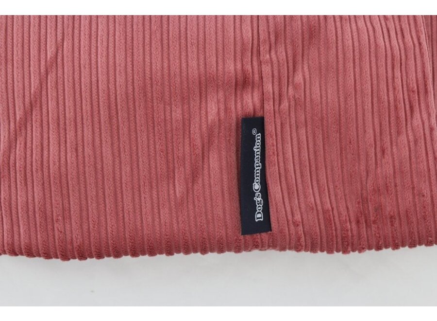 Lit pour chien vieux rose double velours côtelé medium