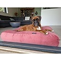 Lit pour chien vieux rose double velours côtelé superlarge