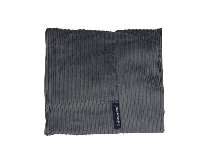 Lit pour chien gris souris double velours côtelé medium