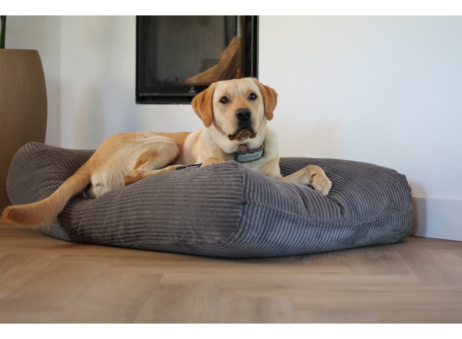 Lit pour chien gris souris giant velours côtelé small