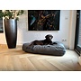 Lit pour chien gris souris double velours côtelé medium