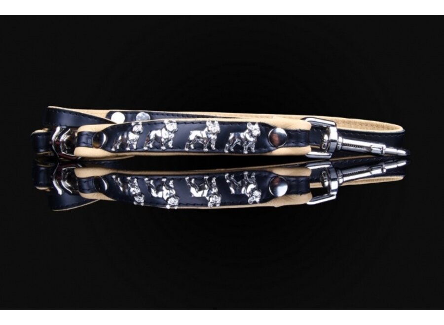 Laisse en cuir pour Bouledogue Français