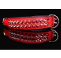 Leren halsband - met spikes - Rood/Zwart - 60-73 cm x 50 mm