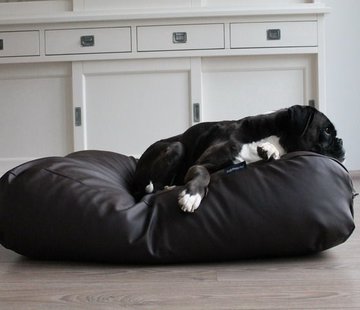 Dog's Companion Dog bed chocolate brown leather look Superlarge
