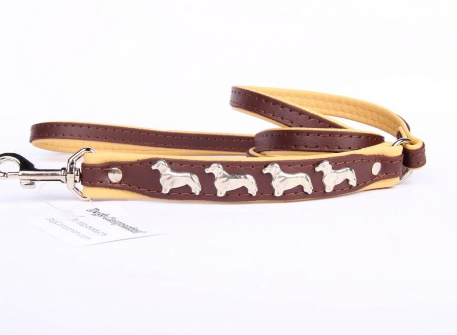 Leather dog leash (Dachshund)