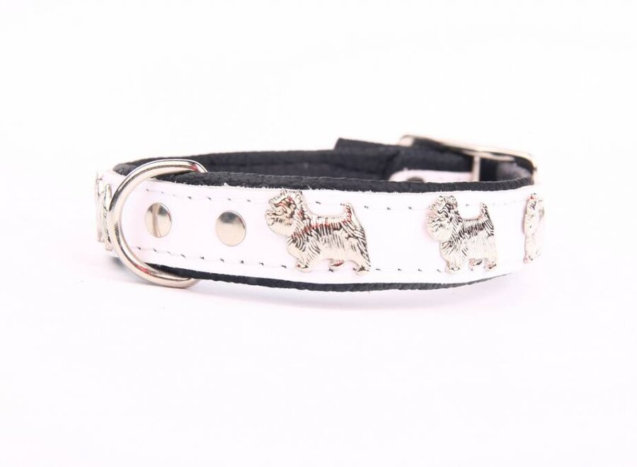 Leather dog collar Westie