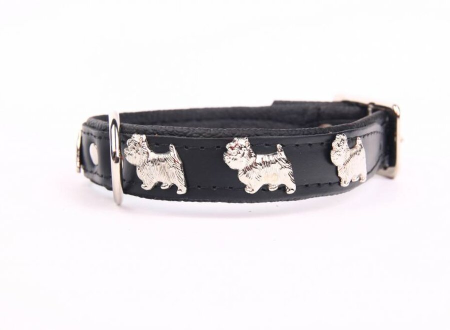 Leather dog collar Westie