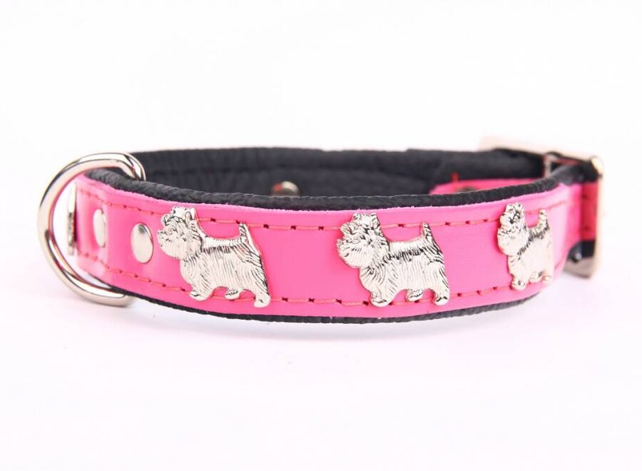 Leather dog collar Westie