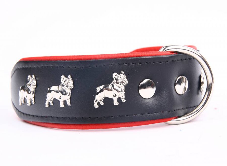 Leather dog collar French Bulldog