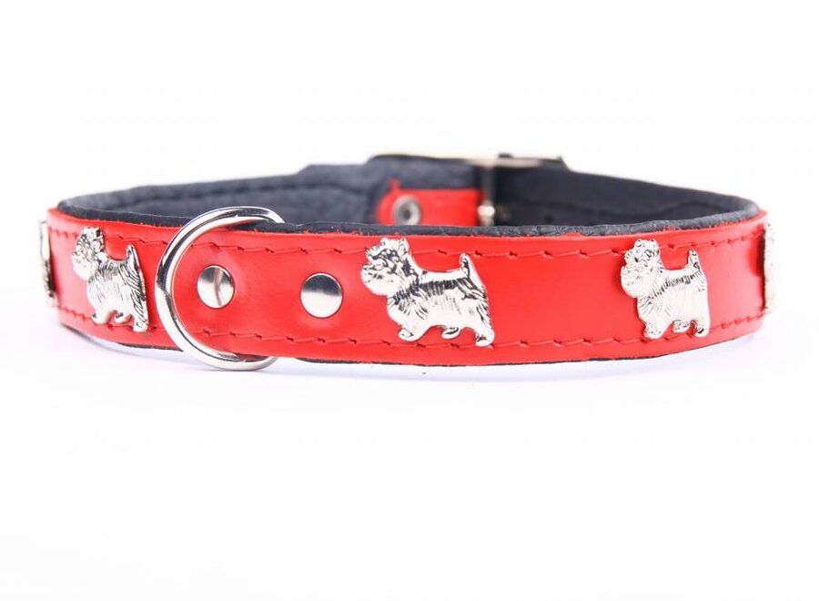 Leather dog collar Westie