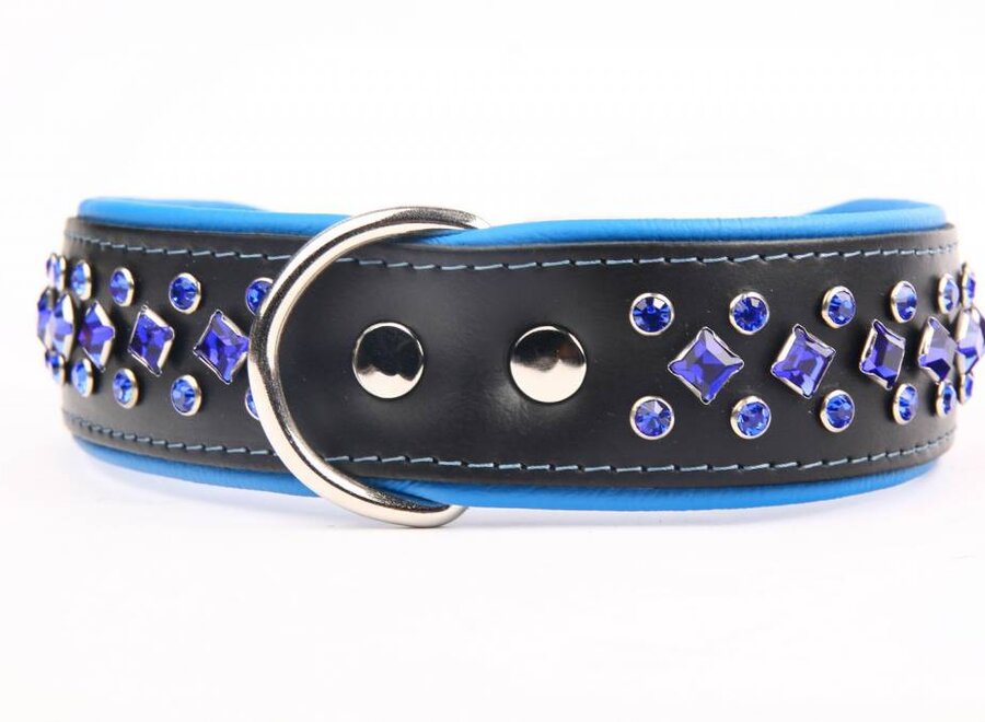 Leather Collar with Crystals