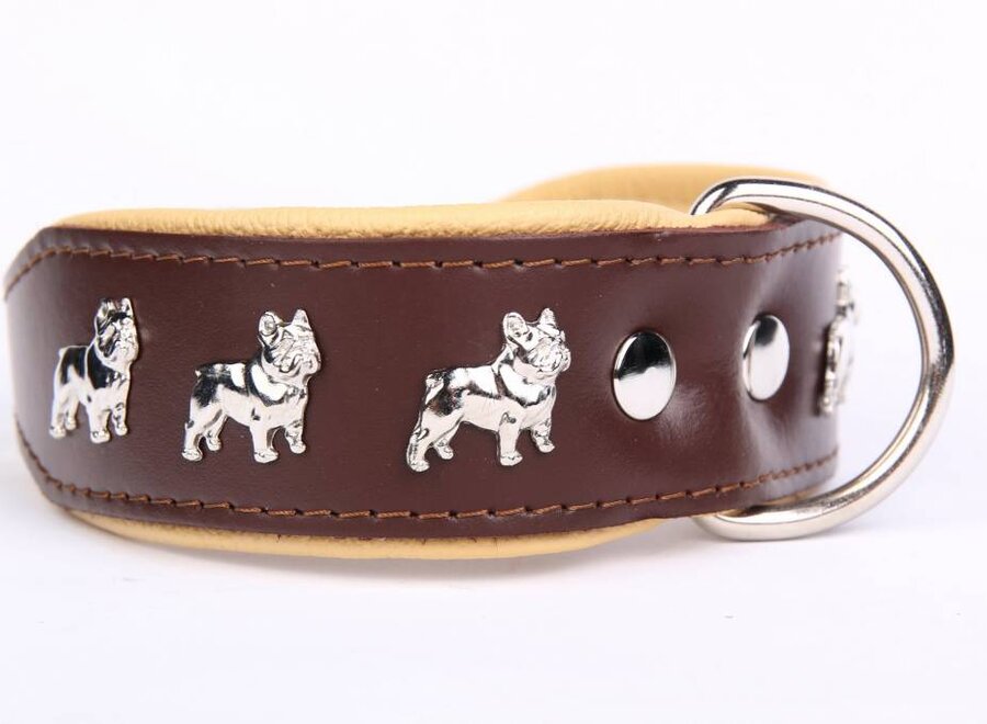 Leather dog collar French Bulldog