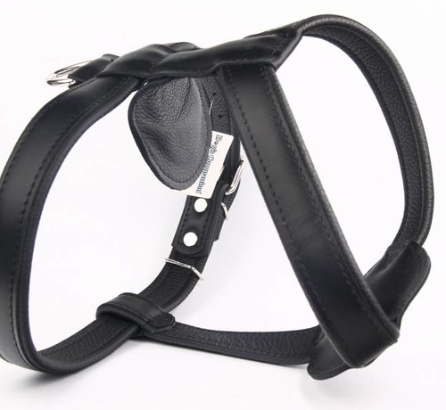 Dog's Companion Leren Harnas - hondentuigje - 86 -95 cm x 30 mm - Zwart
