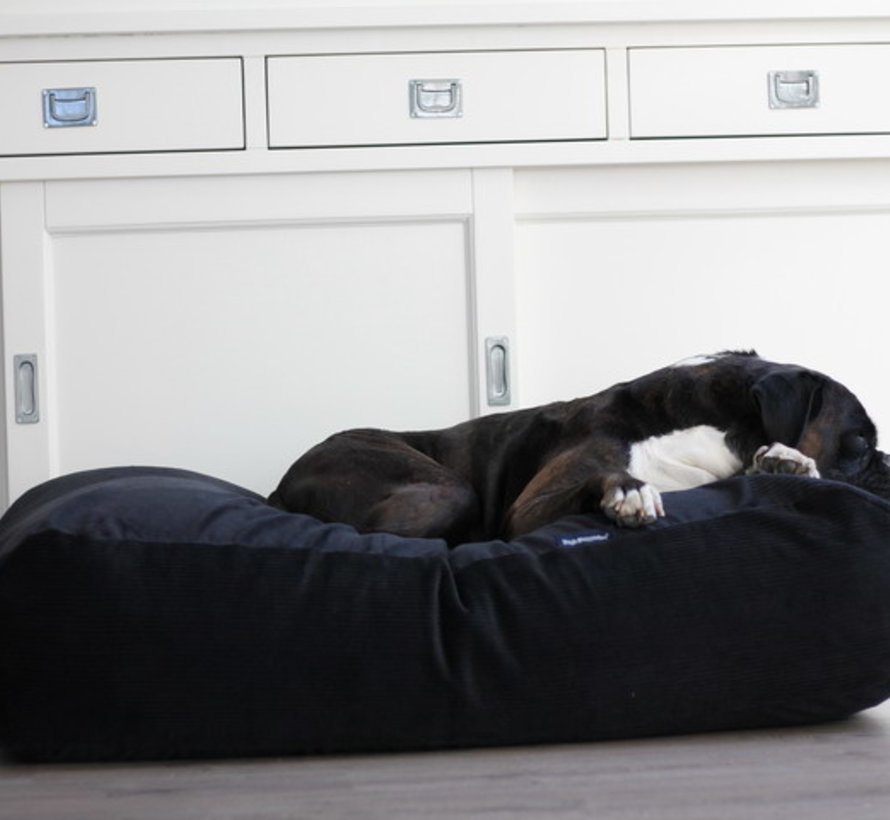 small black dog bed