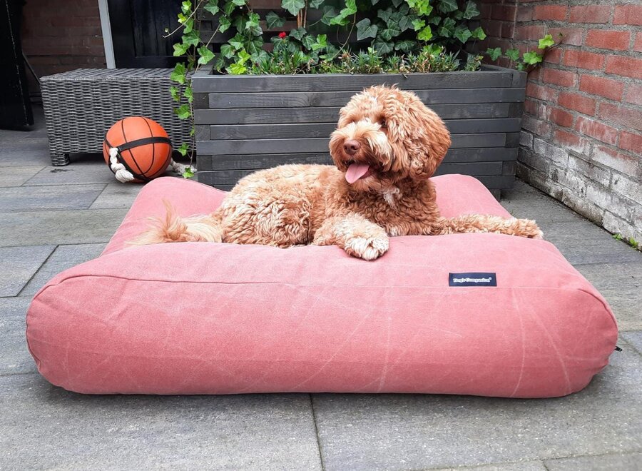 Dog bed Stone washed pale red