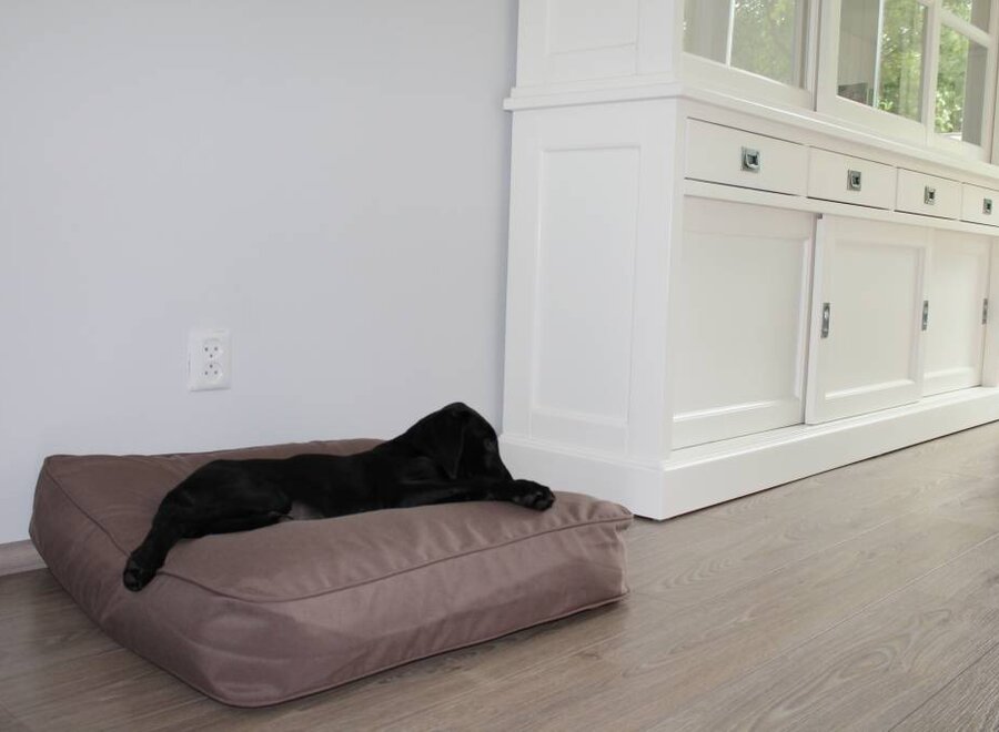 Dog bed bench cushion taupe (68 x 62 x 10 cm)