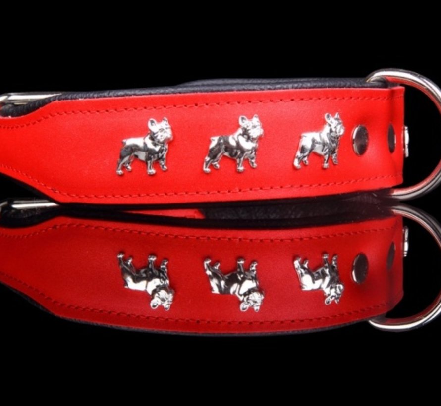 Leather dog collar French Bulldog