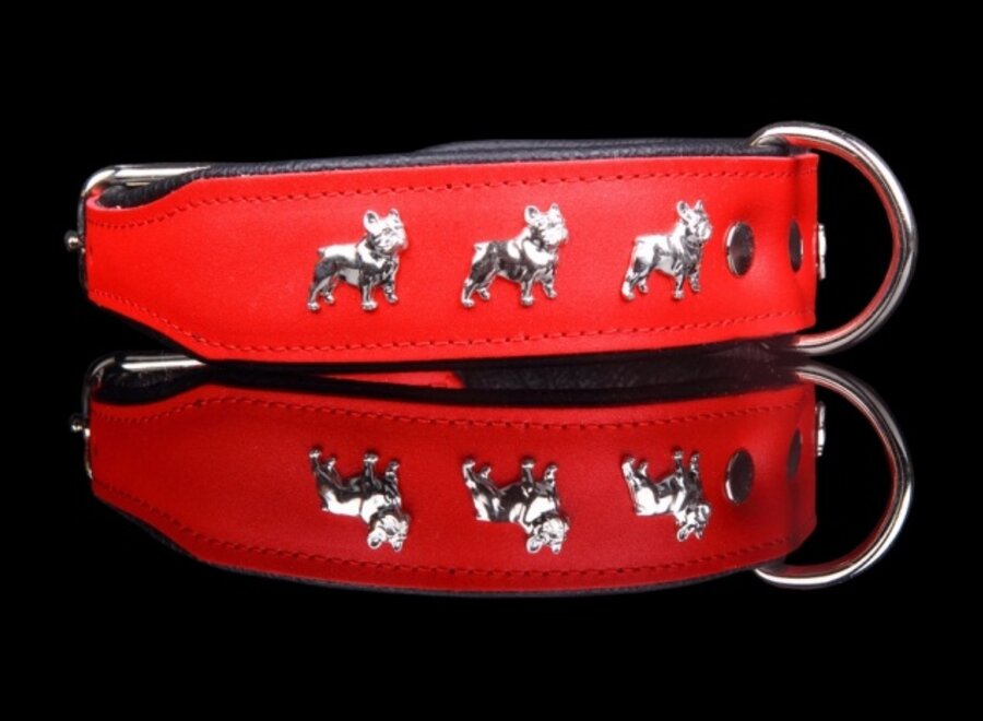 Leather dog collar French Bulldog