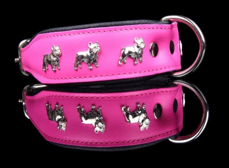 Leather dog collar French Bulldog