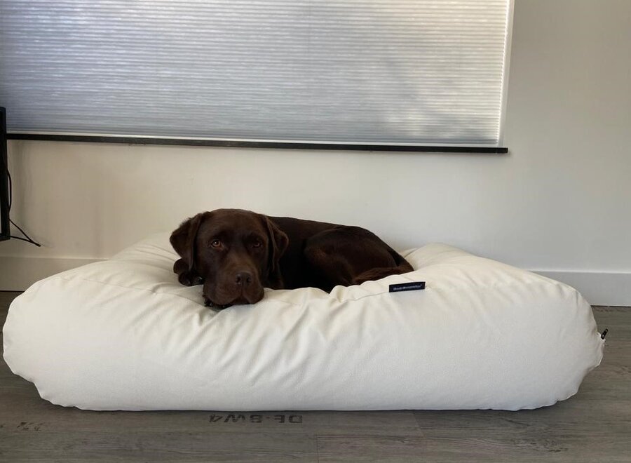 Dog bed ivory leather look