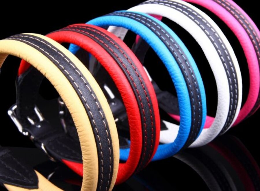 Leren hondenhalsband soft/duo