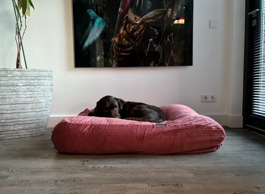 Dog bed old pink double corduroy medium