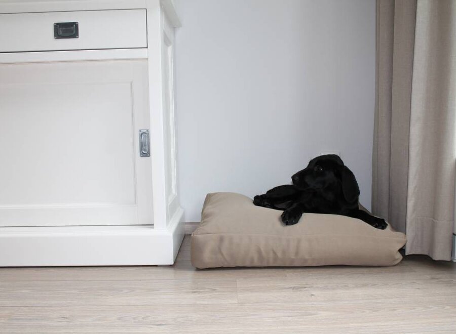 Dog bed bench cushion beige 58 x 45 x 12 cm