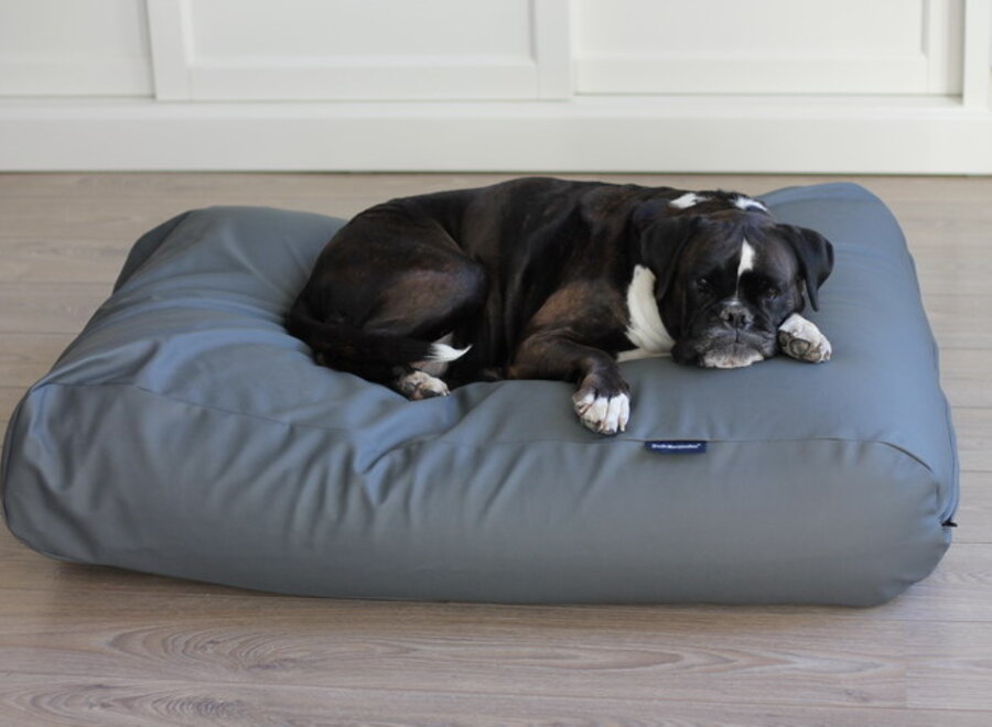 Lit pour chien gris souris leather look superlarge