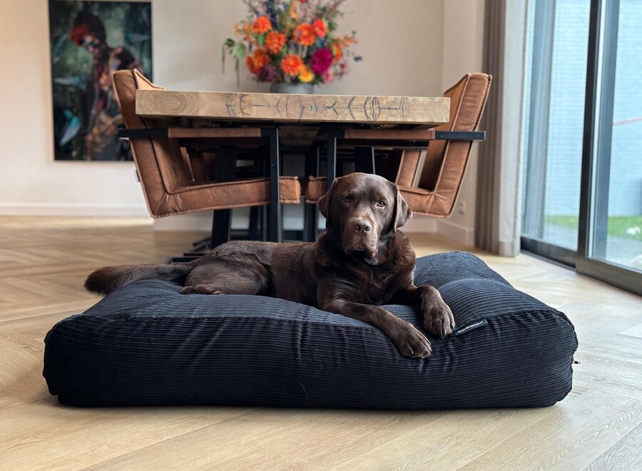 Dog bed black double corduroy
