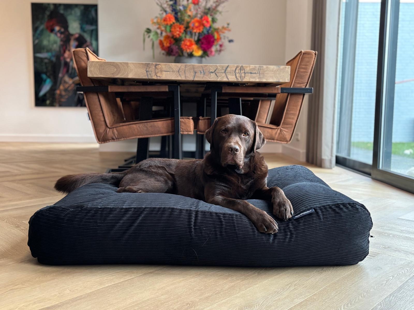Luxurious Brown Corduroy Dog Sleeper Bed