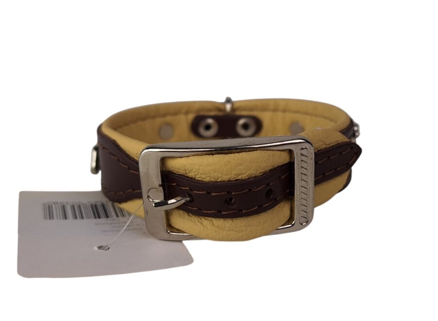 Collier en cuir Teckel (petit) marron / naturel