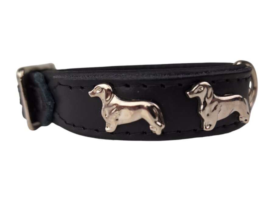Leather Collar Dachshund (small) black