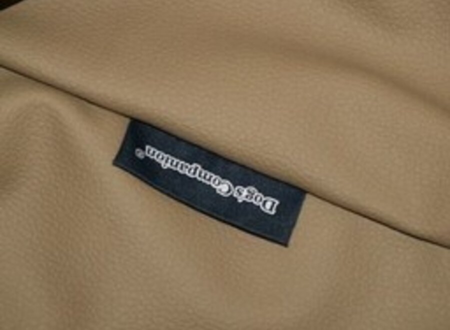 Dog bed taupe leather look superlarge