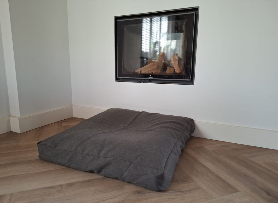 Dog bed bench cushion taupe 77 x 77 x 11 cm