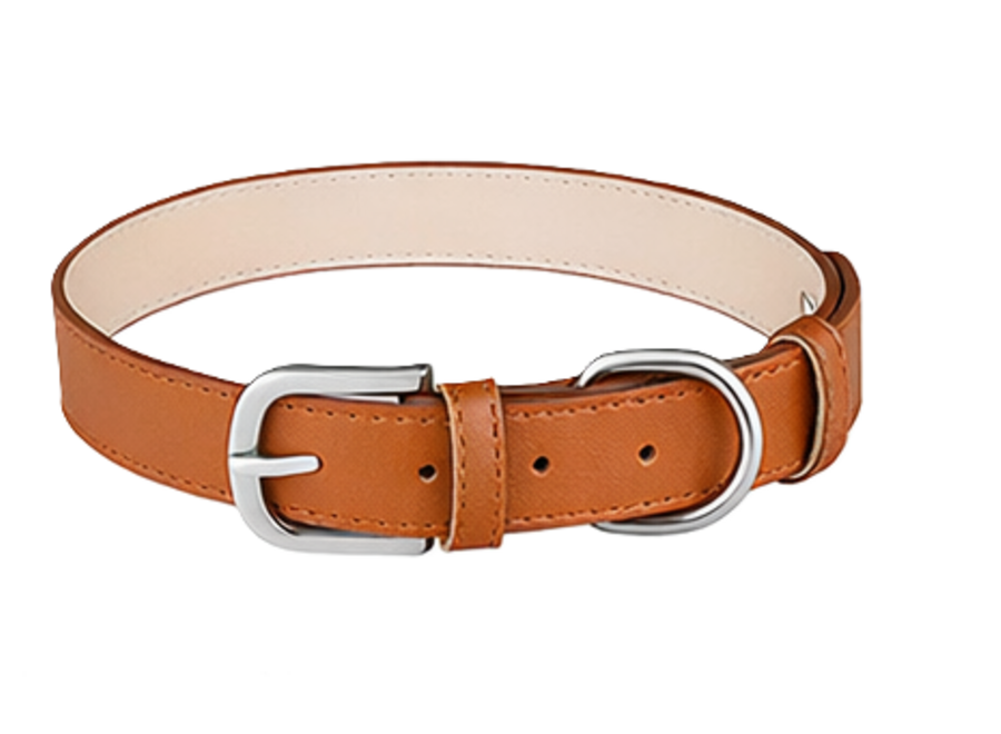 Collier pour chien en cuir PU réglable | en marron, noir, vert, rose & bleu | durable, élégant et confortable pour tous les chiens