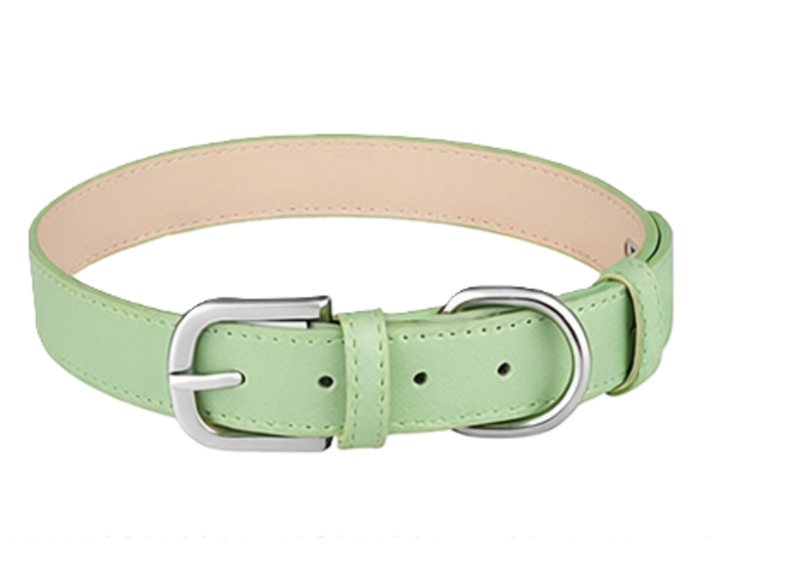 PU leather dog collar, adjustable | in brown, black, green, pink & blue | durable, stylish and comfortable for every dog