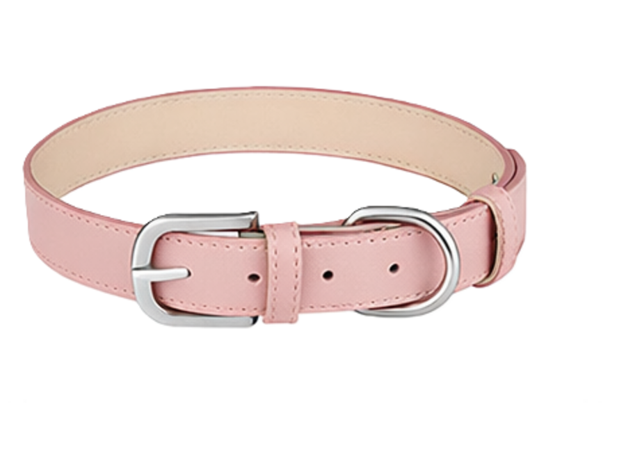 Collier pour chien en cuir PU réglable, fait main | en marron, noir, vert, rose & bleu | durable, élégant et confortable pour tous les chiens
