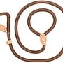 Laisse lasso pour chien en nylon | Laisse ronde tressée avec stoppeur en cuir réglable | 1,5 ou 1,8 m | 14 ou 16 mm | 7 couleurs