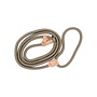 Laisse lasso pour chien en nylon avec stop en cuir | Laisse ronde tressée pour la promenade et le dressage du chien | 1,5 ou 1,8 mètre