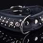 Leren halsband - met spikes - 45-53 cm x 40 mm - zwart