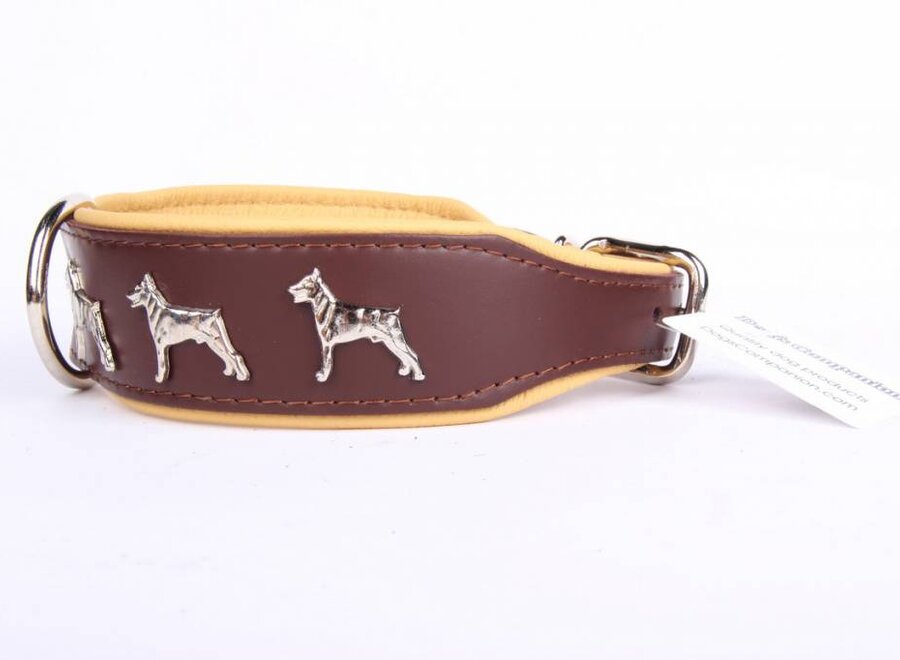 Collier de chien en cuir Dobermann