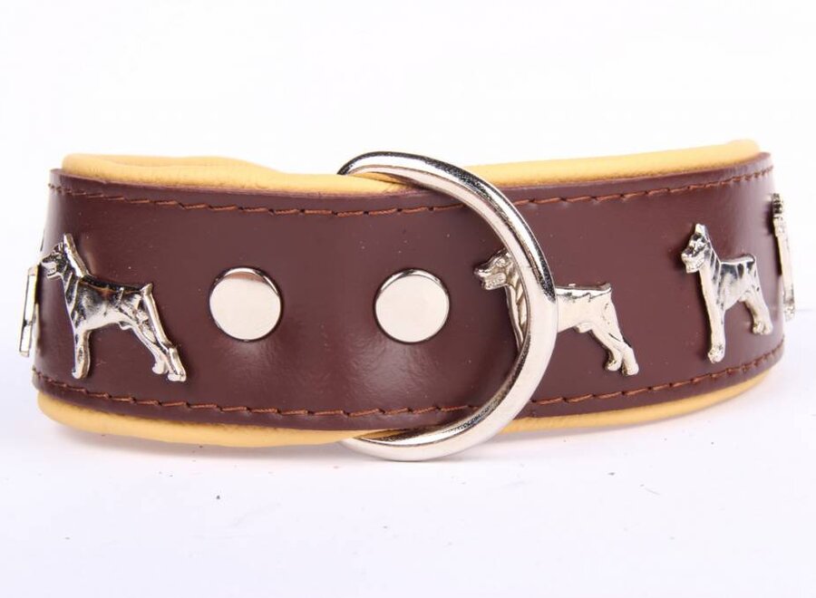 Collier de chien en cuir Dobermann